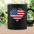 Vintage Usa Patriotic 4Th Of July Fourth American Flag Heart Coffee Mug Gifts ideas