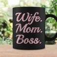 Wife Mom Boss Pink Distressed For Mothers Coffee Mug Gifts ideas