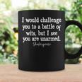 William Shakespeare Battle Of Wits English Literature Quote Coffee Mug Gifts ideas