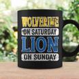 Wolverine On Saturday Lion On Sunday Detroit Coffee Mug Gifts ideas