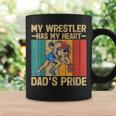 My Wrestler Has My Heart Wrestling Dad Father's Day Coffee Mug Gifts ideas