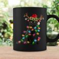 Xmas Reindeer Black Cat Christmas Lights Cat Lover Coffee Mug Gifts ideas