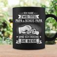 Zwei Titel Bonus Papa Rocke Zumatertag Für Stiefvater Tassen Geschenkideen