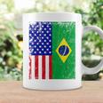 Brazilian American Flag Half Brazil Half Usa Pride Coffee Mug Gifts ideas
