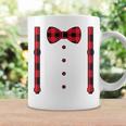 Buffalo Plaid Hearts Bow Tie & Suspenders Valentine's Day Coffee Mug Gifts ideas