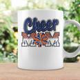 Cheer Mom Navy Orange Leopard Letters Cheer Pom Poms Coffee Mug Gifts ideas