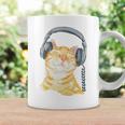 Cute Ginger Cat Grooving To Music Headphones Coffee Mug Gifts ideas