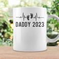Daddy Est 2023 Heartbeat First Time New Dad Coffee Mug Gifts ideas