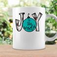 Joy To The World Black White Teal Buffalo Plaid Christmas Coffee Mug Gifts ideas