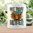 Leopard Highland Cow Bandana Not Today Heifer Western Animal Coffee Mug Gifts ideas