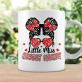 Little Miss Sweet Heart Messy Bun Valentine's Day Girl Girls Coffee Mug Gifts ideas