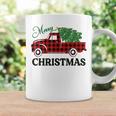 Merry Christmas White Buffalo Plaid Truck Tree Womens Coffee Mug Gifts ideas