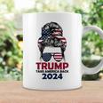 Messy Bun Support Trump 2024 Flag Take America Back Coffee Mug Gifts ideas