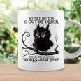 My Nice Button Is Out Of Order Owl Black Coffee Mug Gifts ideas