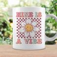 Nine Is A Vibe Cute Groovy 9Th Birthday Party Daisy Flower Coffee Mug Gifts ideas