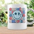 Retro America Groovy Smile Face American Flag 4Th Of July Coffee Mug Gifts ideas