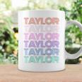 Retro Taylor Girl Boy First Name Pink Groovy Birthday Party Coffee Mug Gifts ideas