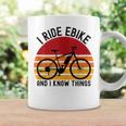I Ride Ebike And I Know Things Bicycle Retro Sunset Coffee Mug Gifts ideas