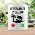 Riviera Maya Está Llamando Un Divertido Recuerdo De Vacaciones De Verano Taza de café Ideas de regalos