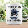 Spoiled By My Blue Collar Man Messy Bun Coffee Mug Gifts ideas