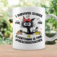 I Survived School Preschool Teacher Everything Is Fine Cat Coffee Mug Gifts ideas