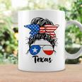 Texas State Flag Sunglasses Mom Messy Bun Hair Girl Coffee Mug Gifts ideas