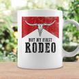 Vintage Bull Skull Western Life Country Not My First Rodeo Coffee Mug Gifts ideas