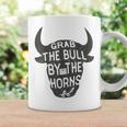 Vintage Inspiration Grab Bull Horns Rodeo Cow Riding Coffee Mug Gifts ideas