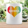 Youth Girls Sienna Name Heart Retro Vintage Coffee Mug Gifts ideas