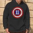 11 Year Old 11Th Birthday Party Distressed Captain Sheild Hoodie Lifestyle