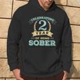 2 Year Sober Sobriety Anniversary Recovery Men Hoodie Lifestyle