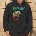 50 Year Old Awesome Since April 1974 50Th Birthday Hoodie Lifestyle