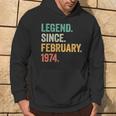 50 Years Old 50Th Birthday Legend Since February 1974 Hoodie Lifestyle