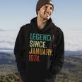 50 Years Old Legend Since January 1974 50Th Birthday Hoodie Lifestyle