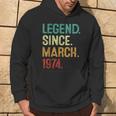 50 Years Old Legend Since March 1974 50Th Birthday Hoodie Lifestyle