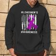 Alzheimer's Awareness Usa Flag Purple Ribbon Hoodie Lifestyle