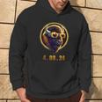 American Bison Buffalo Wearing Glasses Solar 2024 Eclipse Hoodie Lifestyle