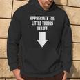 Appreciate The Small Things In Life Arrow Sarcasm Pun Hoodie Lifestyle