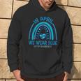 In April We Wear Blue Autism Awareness Puzzle Rainbow Hoodie Lifestyle
