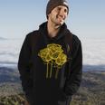 Artistic Yellow Roses Geometric Line Drawing Hoodie Lifestyle