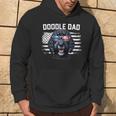 Best Doodle Dad American Flag Black Goldendoodle Dad Hoodie Lifestyle