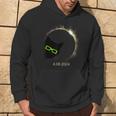 Black Cat Wearing Solar Eclipse Glasses 2024 Solar Eclipse Hoodie Lifestyle