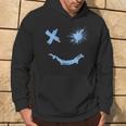 Blue Grunge Smile Blue Color Graphic Hoodie Lifestyle