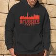 Brussels Belgium Skyline Retro Style Hoodie Lifestyle