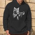 Cat Playing Trumpet Vintage Jazz Musician Trumpeter Hoodie Lifestyle