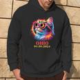 Cat Total Solar Eclipse 2024 Ohio With Solar Eclipse Glasses Hoodie Lifestyle