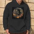 Celestial Cat Astrology Crescent Moon Flowers Graphic Hoodie Lifestyle