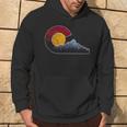 Colorado With Flag Themed Mountain Scene Hoodie Lifestyle