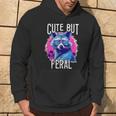 Cute But Feral Colorful Racoon With Sunglasses Racoon Hoodie Lifestyle