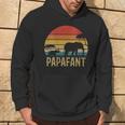 Damen Papafant Papa Elefant Retrointage Sunsetatertag Savanne Mit-Ausschnitt Kapuzenpullover Lebensstil